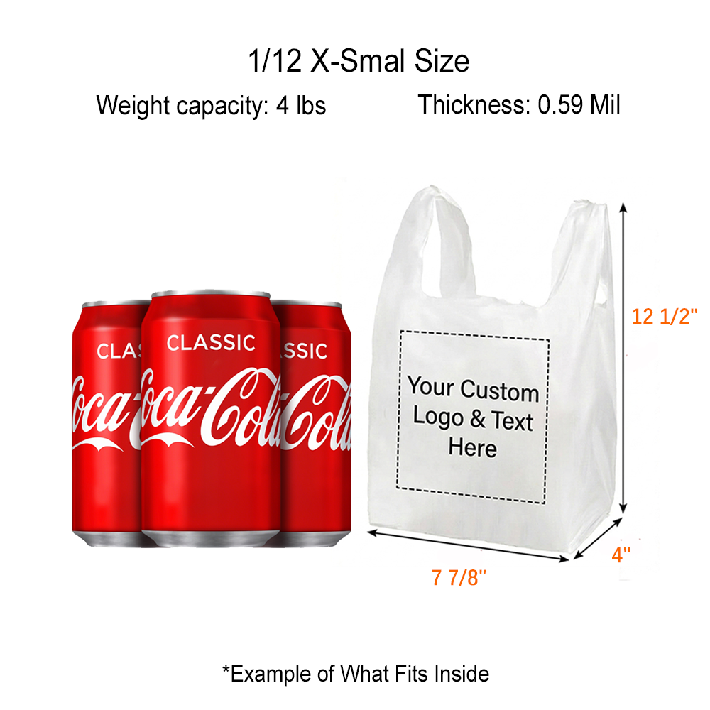 Custom Heavy-Duty Plastic T-Shirt To-go Bags