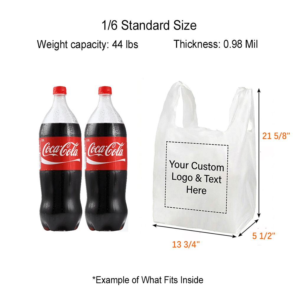 Custom Heavy-Duty Plastic T-Shirt To-go Bags