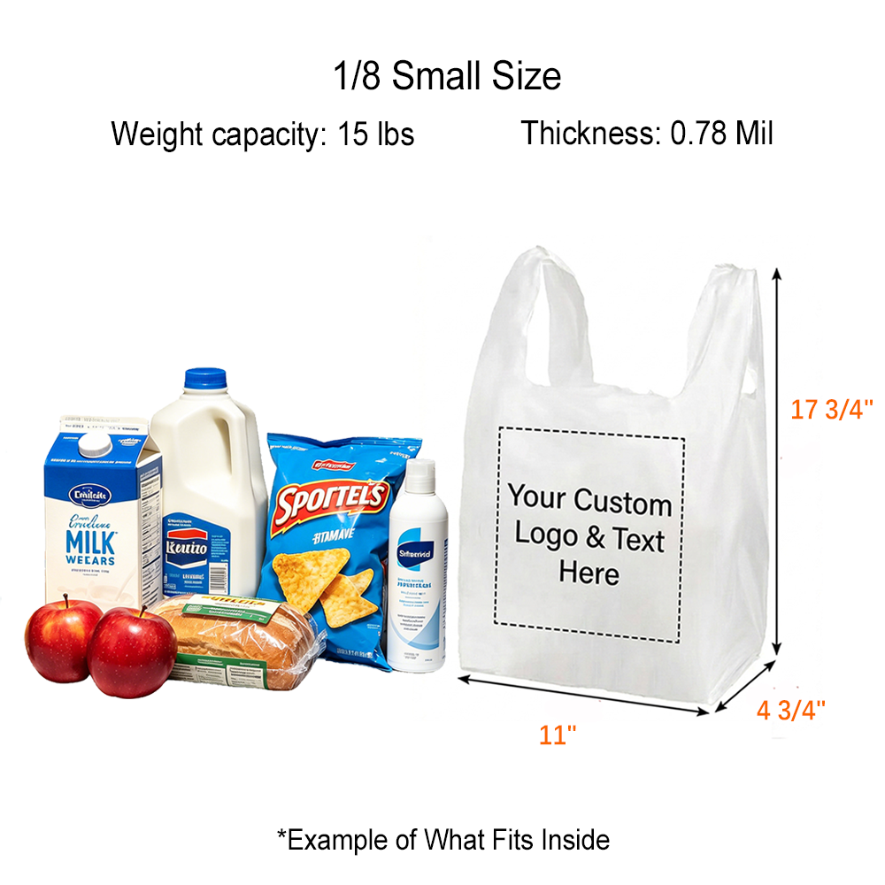 Custom Heavy-Duty Plastic T-Shirt To-go Bags