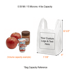 Custom 1/12 X-Small Size 0.59 Mil/15 Microns Plastic T-Shirt Bags
