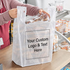 Custom 1/6 Standard Size 0.59 Mil/15 Microns Plastic T-Shirt Bags