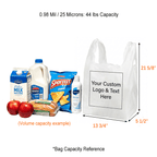 Custom 1/6 Standard Size 0.98 Mil/25 Microns Plastic T-Shirt Bags
