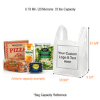 Custom 1/6 Standard Size 0.78 Mil/20 Microns Plastic T-Shirt Bags