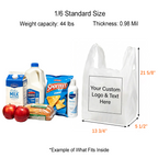Custom 1/6 Standard Size Heavy-Duty Plastic T-Shirt To-go Bags