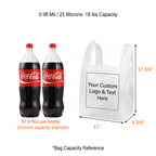 Custom 1/8 Small Size 0.98 Mil/25 Microns Plastic T-Shirt Bags
