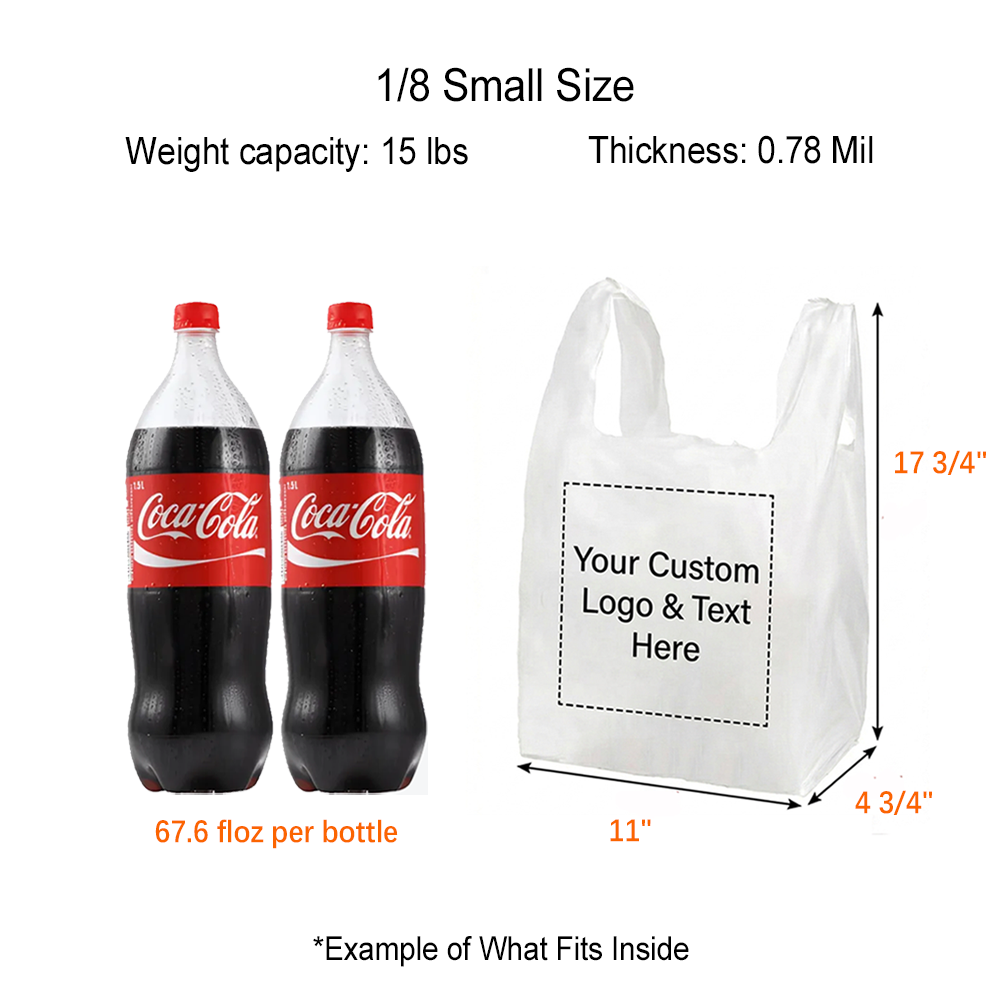 Custom Heavy-Duty Plastic T-Shirt To-go Bags