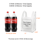 Custom 1/8 Small Size Heavy-Duty Plastic T-Shirt To-go Bags