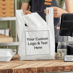 Custom 1/8 Small Size Heavy-Duty Plastic T-Shirt To-go Bags