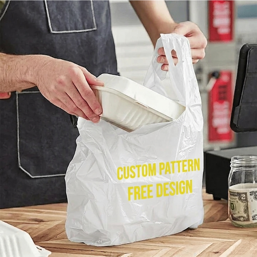 Custom Heavy-Duty Plastic T-Shirt To-go Bags