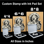 Custom Stamp with Ink Pad Set for Food Packaging