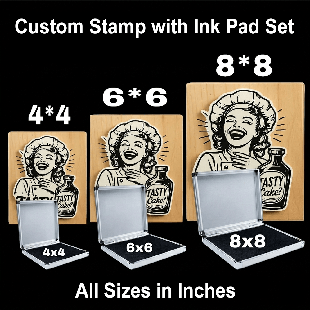 Custom Stamp with Ink Pad Set for Food Packaging