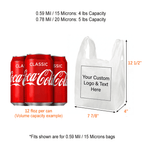 Custom 1/12 X-Small Size Plastic T-Shirt Bags